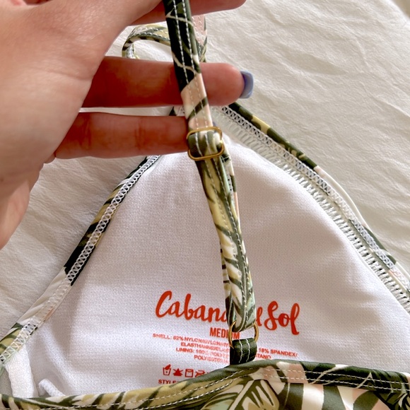 Cabana del Sol Wrap Bikini Set - Green Leaf Pattern - Picture 9 of 10